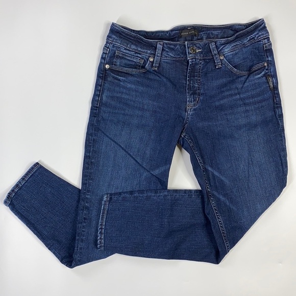 Silver Jeans Suki Skinny Crop Jeans Dark Wash W30/L25 - Picture 1 of 9